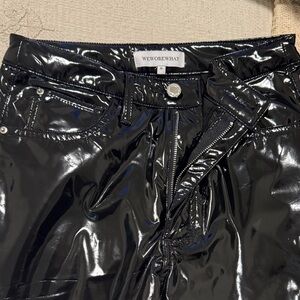 WeWoreWhat Shiny Black Patent Trousers